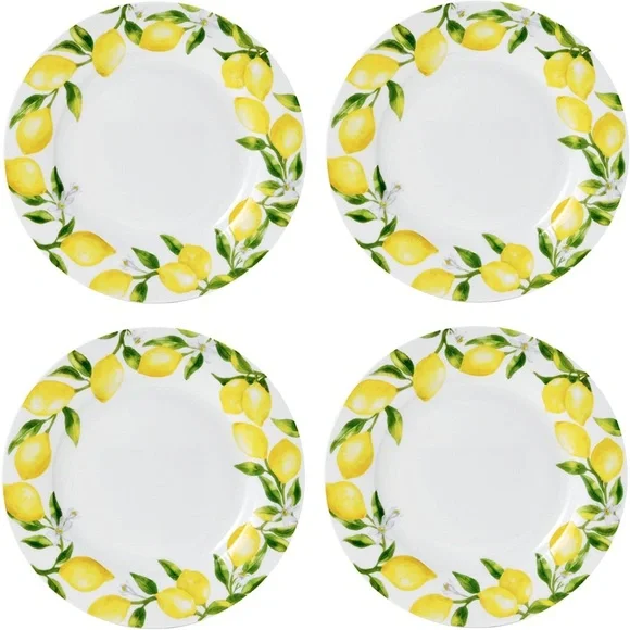 Mikasa Lemons 10.5” dinner plates Set of 4 NEW NWT - Picture 1 of 4
